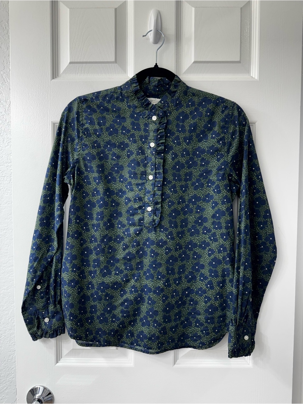 Birds Of Paradis By Travota Floral Blouse in Navy Fleur Sz XS - Picture 3 of 11